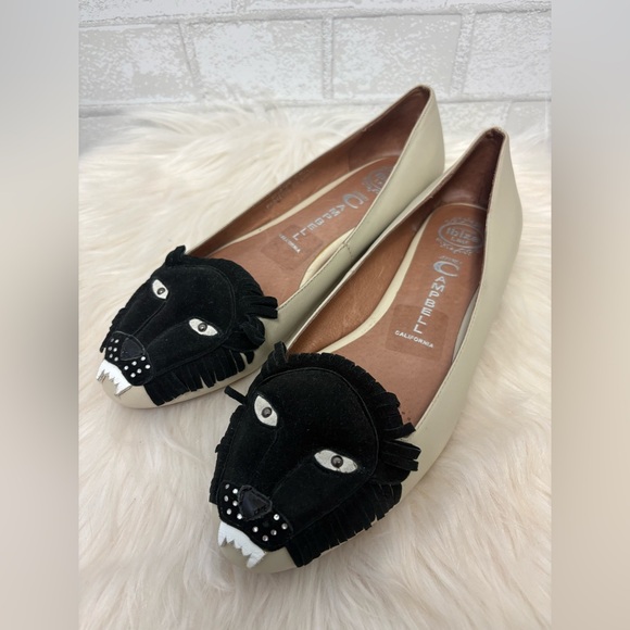 Jeffrey Campbell Leon The Lion Leather Flats Sz 9.5 - Picture 1 of 7